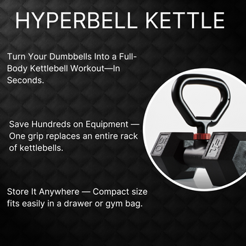 Expand your home gym with the HYPERBELL Kettlebell Grip & Turn Your Dumbbells Into Kettlebells